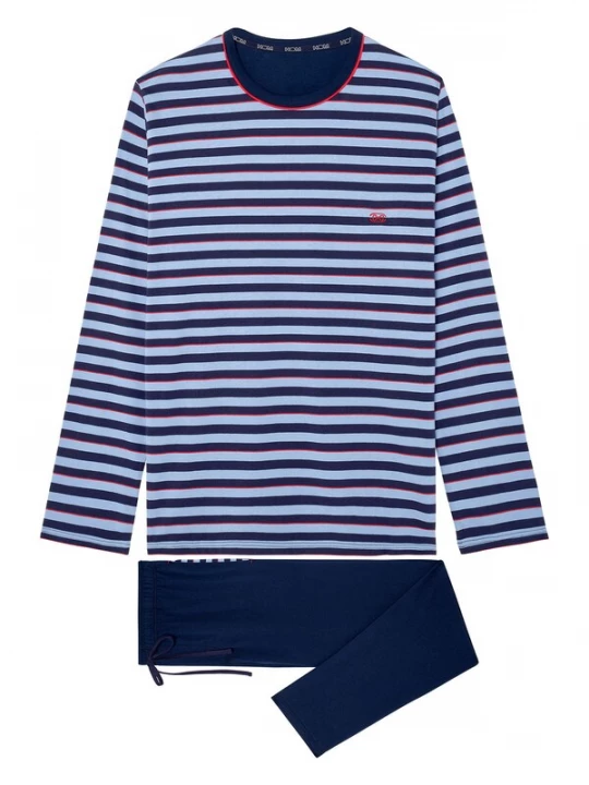 Foto van product HOM Pyjama lang ' Long Sleepwear Atlantic ' blauw / donkerblauw