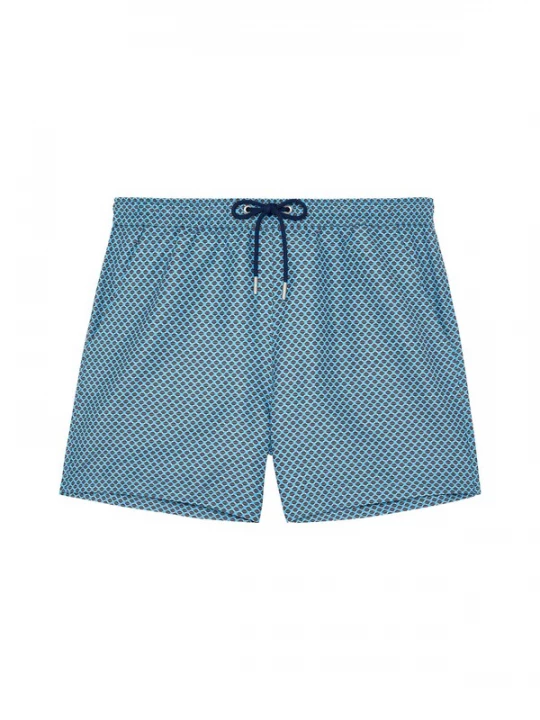 Foto van product HOM Zwemshorts ' Beach Boxer Espresso ' blauw / turquoise / rood