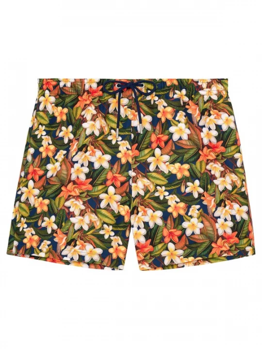 Foto van product HOM Zwemshorts ' Beach Boxer Etna ' beige / groen / oranje