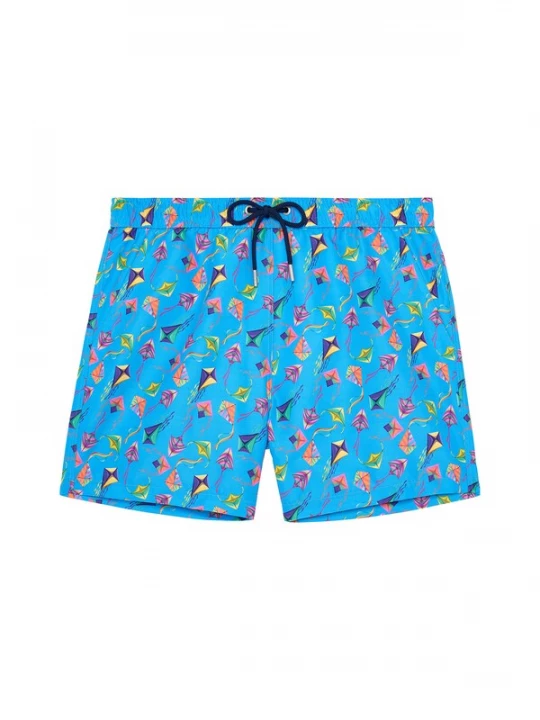 Foto van product HOM Zwemshorts ' Beach Boxer Lido ' blauw / lichtblauw