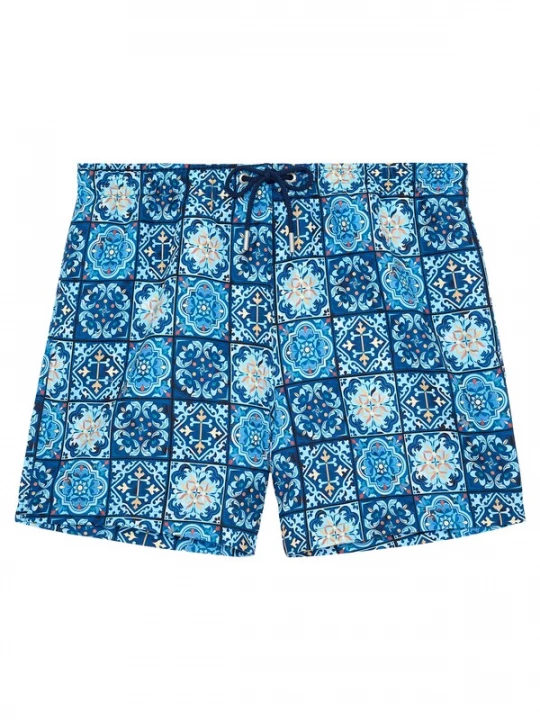 Foto van product HOM Zwemshorts ' Beach Boxer Maiolica ' blauw