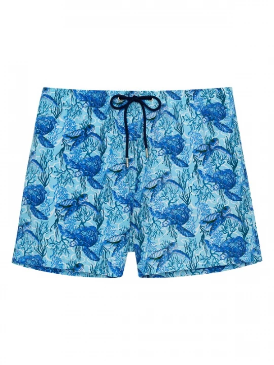 Foto van product HOM Zwemshorts ' Beach Boxer Tartane ' blauw / aqua