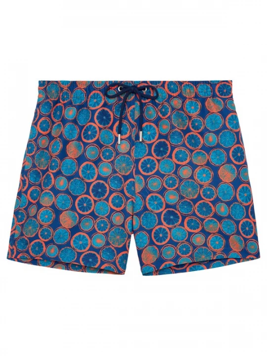 Foto van product HOM Zwemshorts ' Beach Boxer Trapani ' navy / oranje