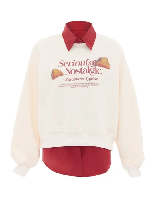 Foto van product HOMEBASE Sweatshirt mandarijn / donkeroranje / donkerrood / wolwit