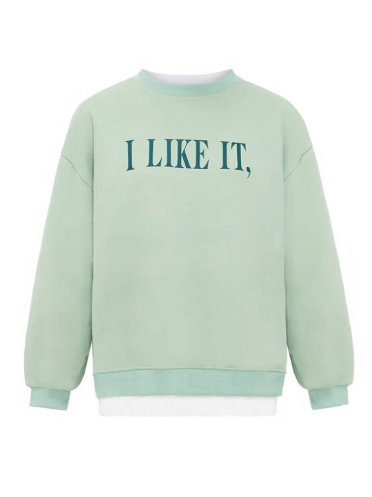 Foto van product HOMEBASE Sweatshirt turquoise / mintgroen / wit