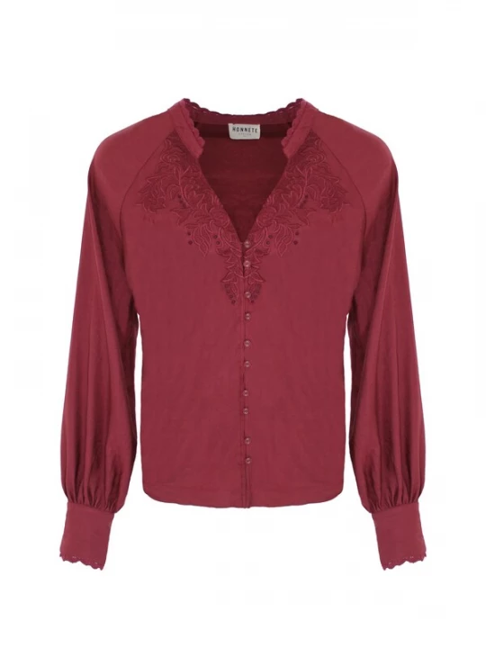 Foto van product Honnête Atelier Blouse 'Cloe' bourgogne