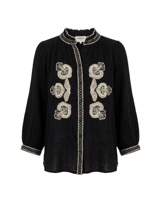 Foto van product Honnête Atelier Blouse 'Drew blouse' zwart