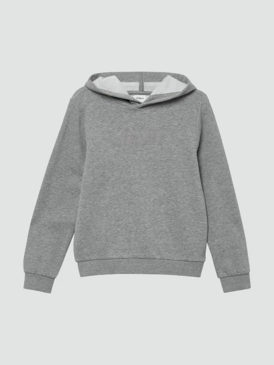 Foto van product Hooded sweatshirt met borduursel en knusse binnenkant s.Oliver grijs