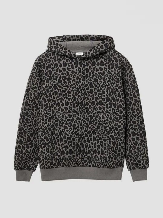 Foto van product Hooded sweatshirt met leoprint s.Oliver grijs