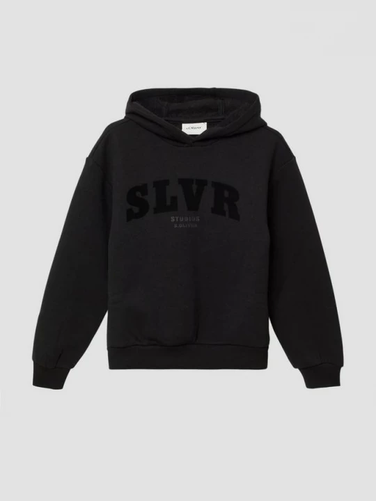 Foto van product Hooded sweatshirt met print op de voorkant en knusse binnenkant s.Oliver zwart