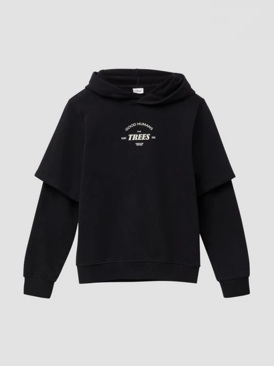 Foto van product Hoodie in een gelaagde look met een knusse binnenkant s.Oliver zwart