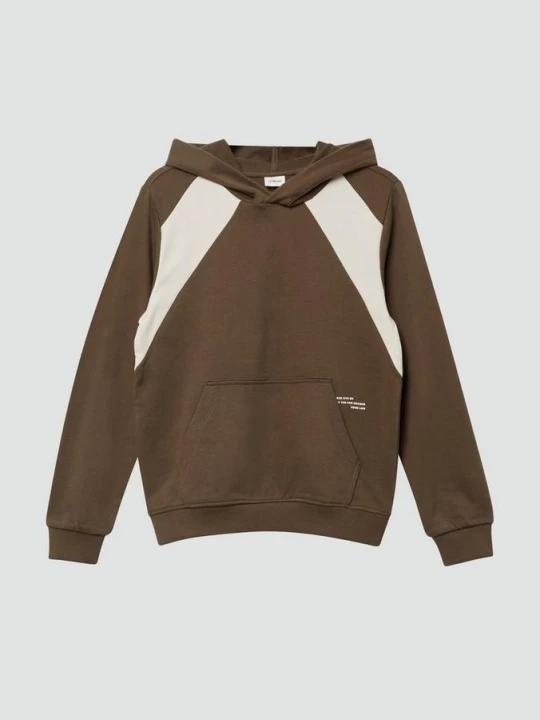 Foto van product Hoodie met contrasterende details en grote rugprint s.Oliver bruin