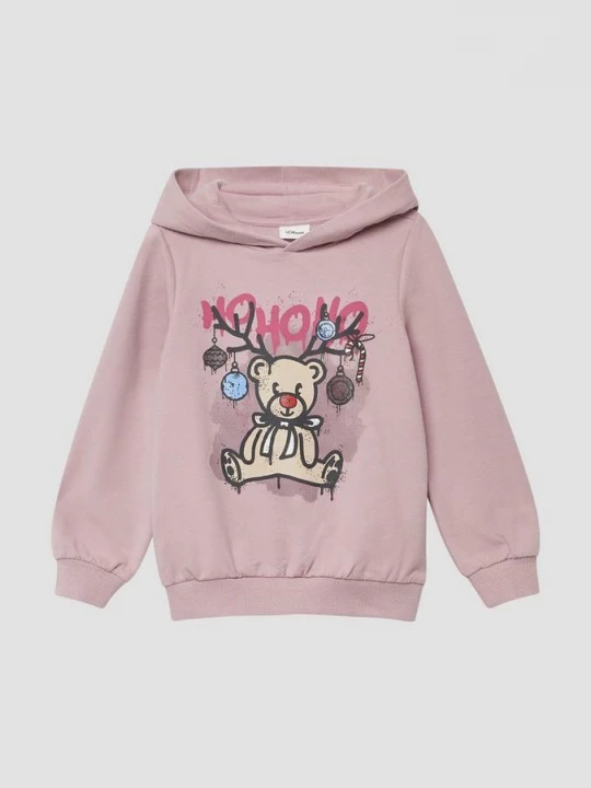 Foto van product Hoodie met kerstprint s.Oliver roze