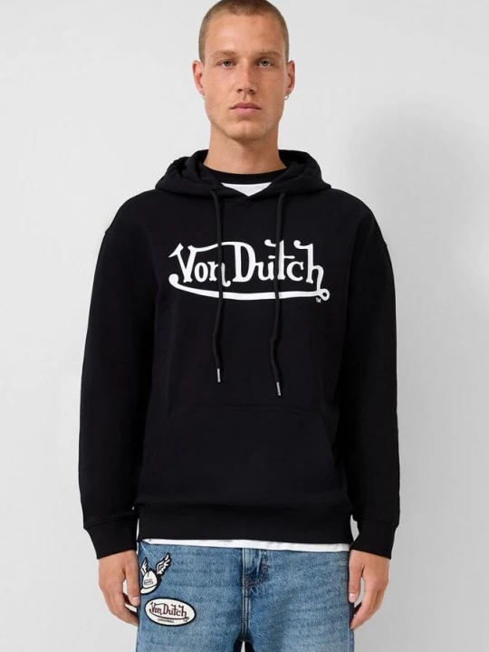 Foto van product Hoodie met print op voorkant | QS x Von Dutch zwart
