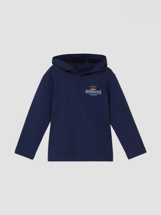 Foto van product Hoodie van lichtgewicht sweatstof met print op voor- en achterkant s.Oliver blauw