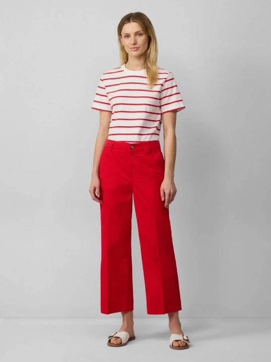 Foto van product Hoog uitgesneden culottes van stretchkatoen met geperste plooien s.Oliver rood