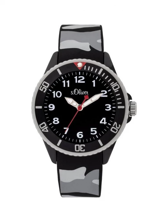 Foto van product Horloge met siliconen band s.Oliver grijs