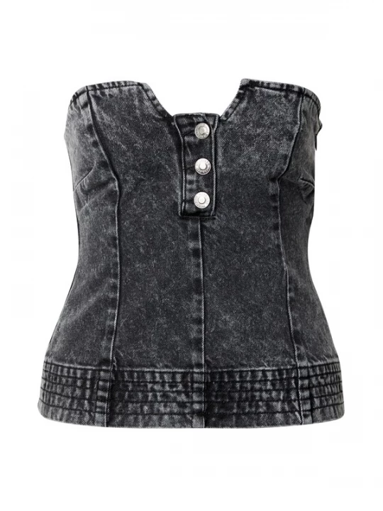 Foto van product Hosbjerg Top 'Leah' black denim