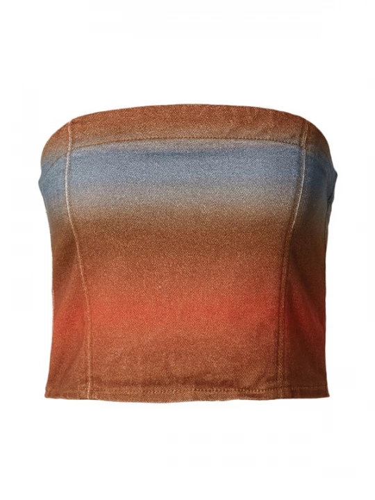 Foto van product Hosbjerg Top 'Mercy' blauw / bruin / oranje
