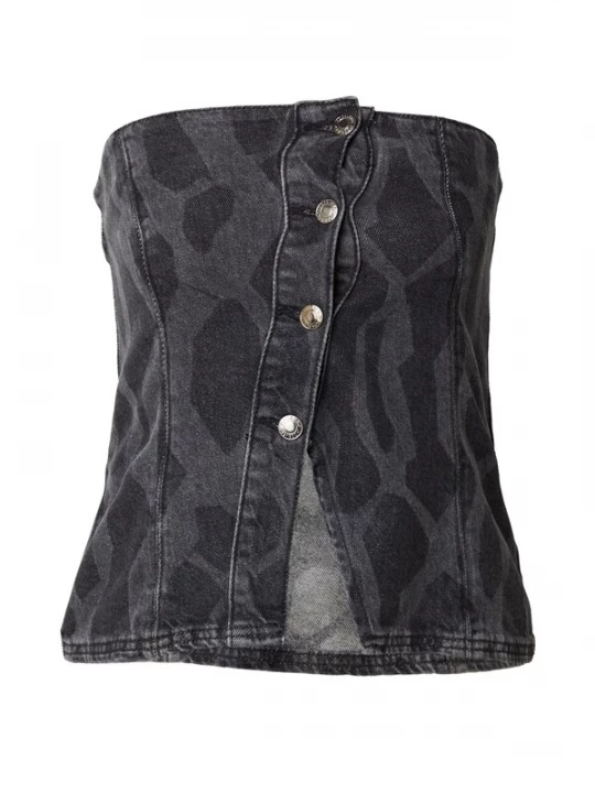Foto van product Hosbjerg Top 'Mickie' grey denim / donkergrijs