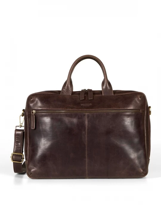 Foto van product Howard London Laptoptas 'Laptop Bag Frank Dark Brown' donkerbruin