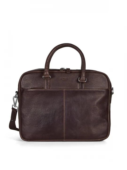 Foto van product Howard London Laptoptas 'Laptop Bag Morris Dark Brown' donkerbruin
