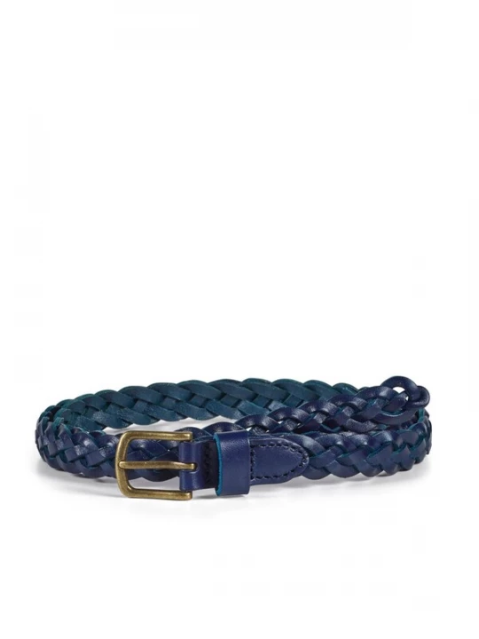 Foto van product Howard London Riem 'Braided Leather Belt William Blue' blauw
