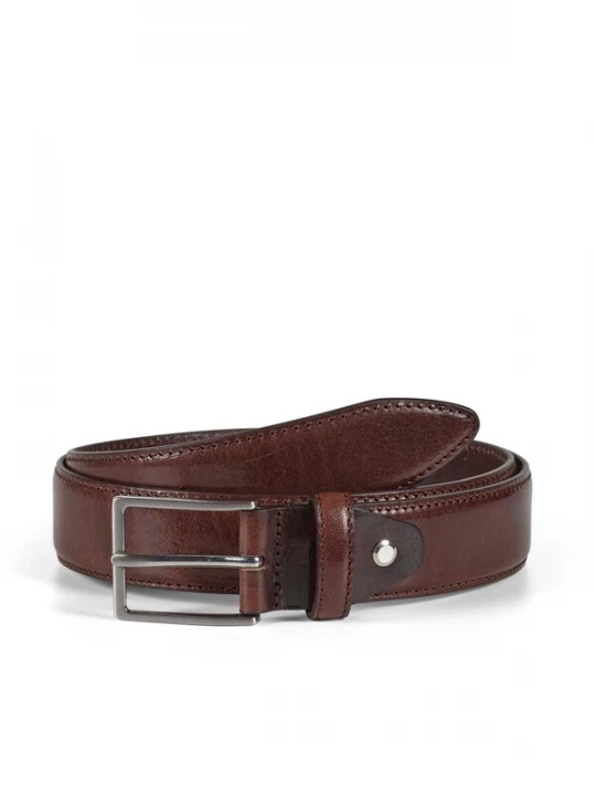 Foto van product Howard London Riem 'Leather Belt Charles Dark Brown' donkerbruin