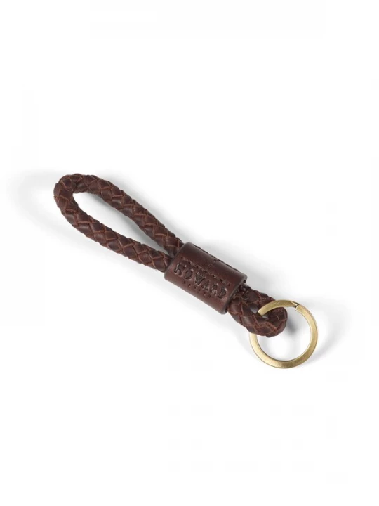 Foto van product Howard London Sleutelhanger 'Braided Keyring Dark Brown' donkerbruin