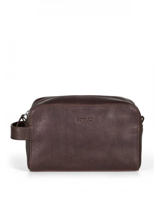 Foto van product Howard London Toilettas 'Toiletry Bag Ricky Dark Brown' donkerbruin