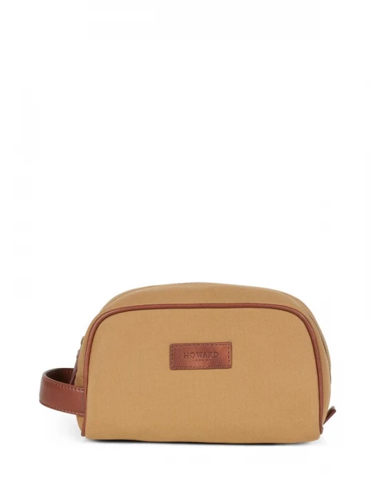 Foto van product Howard London Toilettas 'Washbag Canvas Beige' karamel