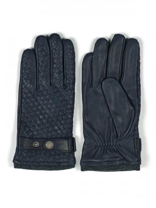 Foto van product Howard London Vingerhandschoenen 'Leather Braided Gloves Axel Navy' navy