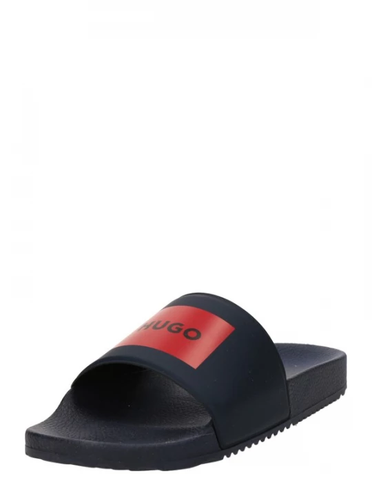 Foto van product HUGO Muiltjes 'Timein' marine / rood / zwart