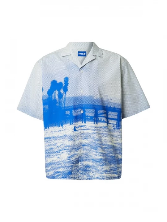 Foto van product HUGO Overhemd 'Eligino' royal blue / koningsblauw / wit