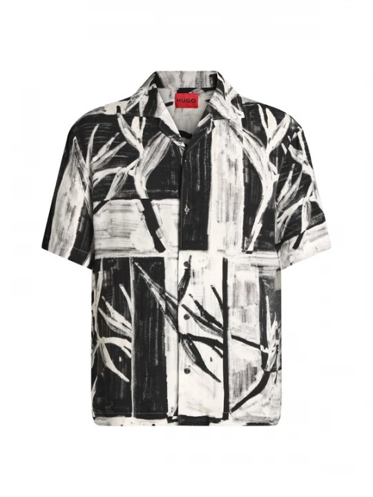 Foto van product HUGO Overhemd 'Exolino' zwart / offwhite