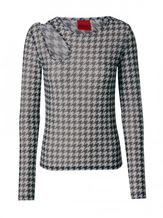 Foto van product HUGO Shirt 'Damecia' lichtgrijs / zwart