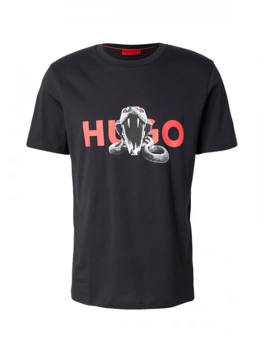 Foto van product HUGO Shirt 'Deyladec' antraciet / rood / zwart / wit