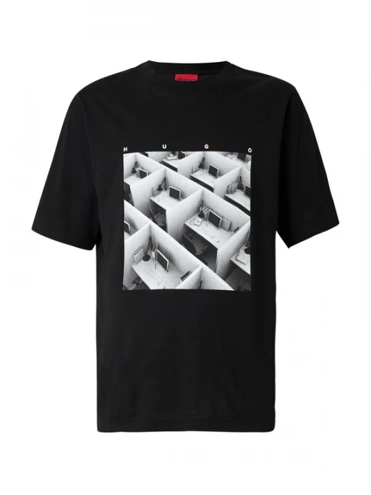Foto van product HUGO Shirt 'Dodger' lichtgrijs / donkergrijs / zwart / wit
