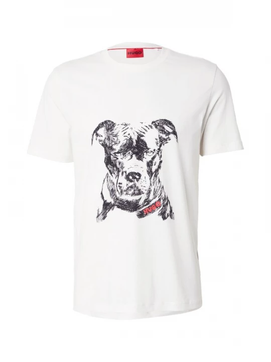 Foto van product HUGO Shirt 'Dubrox' ivoor / rood / zwart