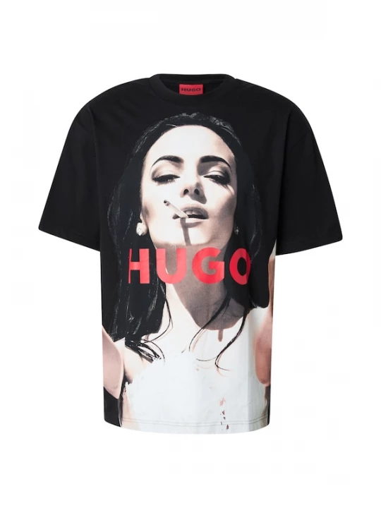 Foto van product HUGO Shirt 'Duwedie' crème / rood / zwart