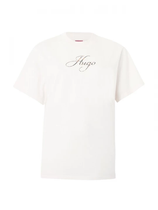 Foto van product HUGO Shirt 'Vintage' crème / lichtbruin / zwart