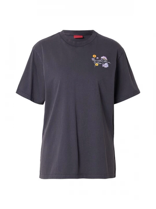 Foto van product HUGO Shirt 'Vintage' curry / lila / zwart / wit