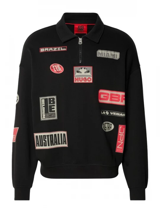 Foto van product HUGO Sweatshirt 'Danwyll' crème / grijs / grenadine / zwart