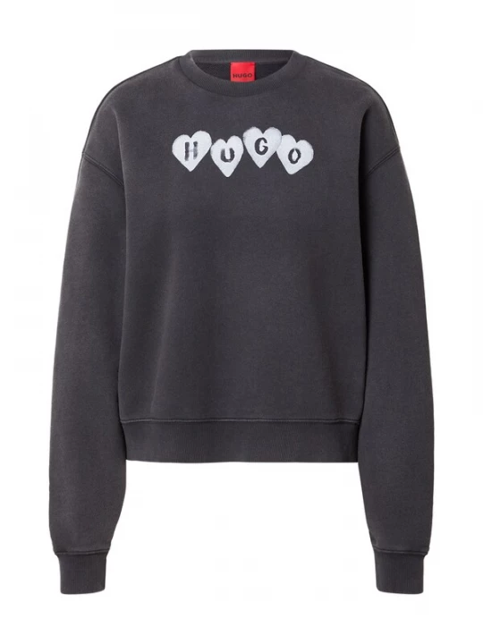 Foto van product HUGO Sweatshirt 'Deroxina_8' zwart / wit