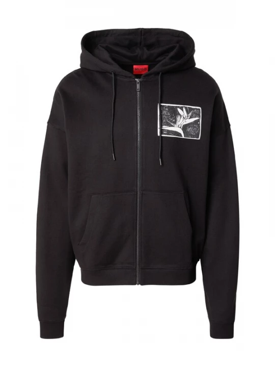 Foto van product HUGO Sweatvest 'Darisohood' zwart / wit