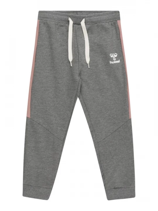 Foto van product Hummel Broek 'Onny' grijs gemêleerd / pastelroze / wit