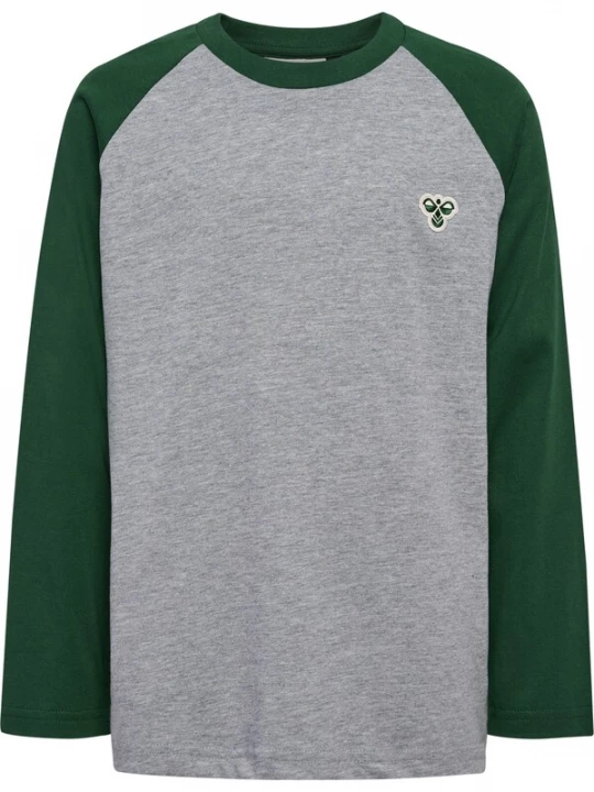 Foto van product Hummel Shirt 'Bee' grijs gemêleerd / donkergroen