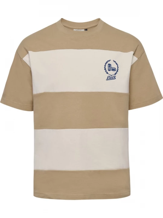 Foto van product Hummel Shirt crème / camel / saffier