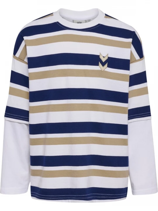 Foto van product Hummel Shirt donkerbeige / blauw / wit