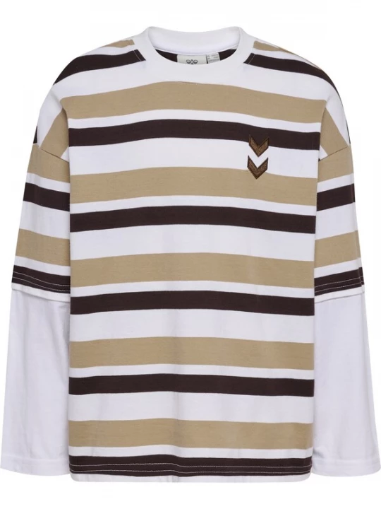 Foto van product Hummel Shirt lichtbruin / donkerbruin / wit